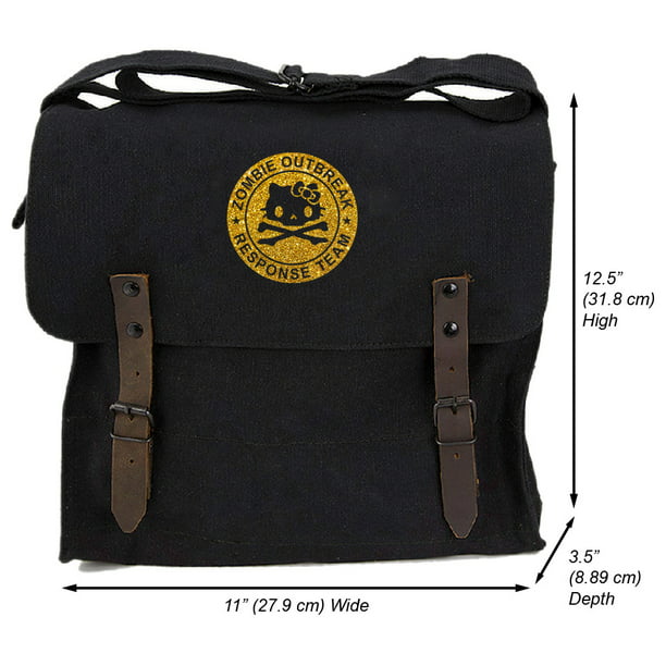 Zombie Outbreak Response Team Black Shoulder Bag Book Tote Apocalypse Bookbag